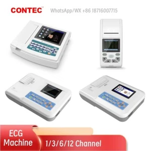1/3/12 Channel ECG Machine EKG Monitor Portable Electrocardiograph 12 Leads USA - Picture 1 of 18