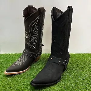 Damen-Cowgirl-Stiefel Western eckig/geschnappte Zehenpartie Tacón Cubano Rodeo Bota Vaquera - Bild 1 von 21