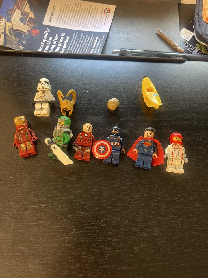 Mixed Lot of  7 Lego  Mini Figures Star Wars Marvel Iron Man Storm Trooper - Image 1 of 1