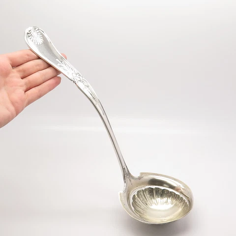 925 Sterling Silver Antique Gorham 1875 Kings I Gravy Ladle Cover