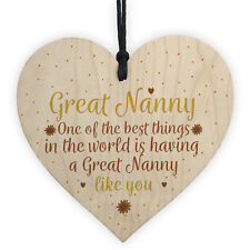 Great Nanny Gift Wooden Heart Grandparent Birthday Gift For Her Gifts For Women