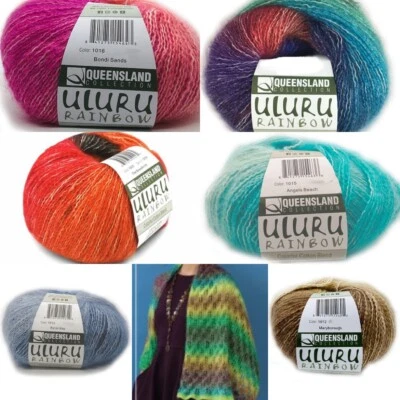 Queensland Uluru Regenbogen - 1 x 100 g - 55 % Baumwolle, 26 % Acryl, 19 % Polyester