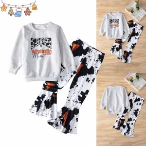 Newborn Baby Girls Print Long Sleeve Tops Pants Trousers Outfits Kid Clothes Set - Picture 1 of 8