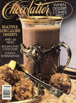 CHOCOLATIER Magazine March 1988 Beautiful Low-Calorie Desserts Après-Ski Fondue - Image 1 of 3
