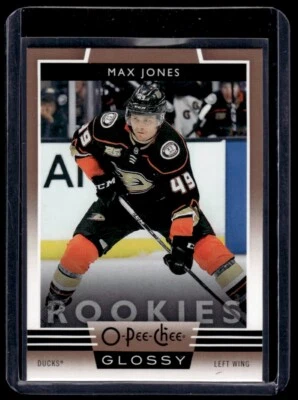 2019-20 O-Pee-Chee Glossy Rookies Max Jones Rookie #R-4 Anaheim Ducks - Image 1 of 2