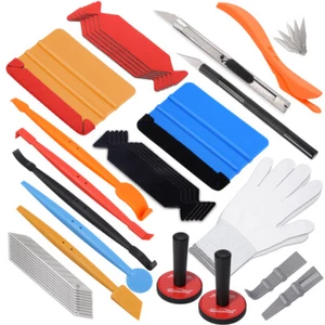Vinyl Wrap Kit Car Wrapping Squeegee Felt Scraper Razor Vinyl Wrap Tool Set AUS - Picture 1 of 23
