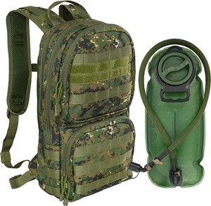 Tactical Molle Hydration Pack con vescica d'acqua 3L TPU, zaino militare per... - Foto 1 di 6
