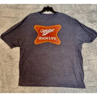 Miller High Life 啤酒图案 T 恤男式 3XL Breweriana Party Heathered 灰色 — 第 1/4 张图片