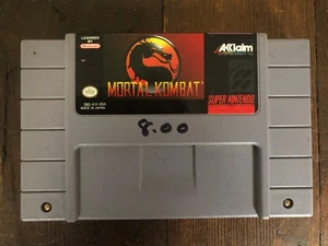 Mortal Kombat (Super Nintendo SNES, 1993) Authentic - TESTED & Working ! - Picture 1 of 2