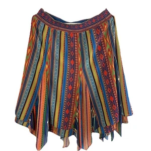Soft Surroundings Pull On Petite Medium Midi Boho Flowy Skirt Bright Multicolor - Bild 1 von 3