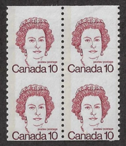 Canada Imperf. Stamps — Block of 4 — 1976, Queen Elizabeth II #605 MNH Ref 1883 - Picture 1 of 2
