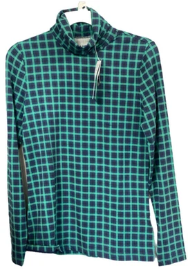 Lands End Women's Light Turtleneck, Green Gingham, XS, S, M,  NWT, SHIPS FREE - Image 1 of 4