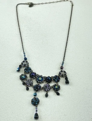 Collar vintage Ayala Bar azul y púrpura Foto 1 de 4