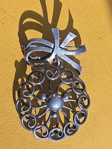 Denmark Designer John Lauritzen Sterling Large 3D Bow Flower Brooch 50/60s - Picture 1 of 6