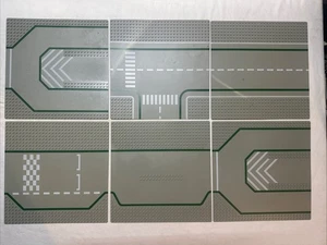 Lot of 6 Vintage LEGO 10”x10” City Street Gray Base Plate - Picture 1 of 2