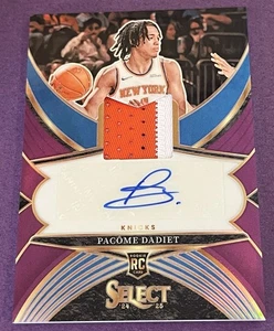 2024-25 Panini Select Pacome Dadiet Purple RC Rookie Patch Auto /99 Knicks RPA - Picture 1 of 5