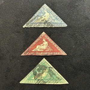 1953 Cape of Good Hope 3-Stamp Collection – F/VF, Used (blue, red, green) - Picture 1 of 5