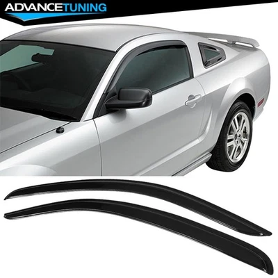 For 05-09 Ford Mustang Coupe 2DR Smoke Acrylic Window Visors Rain Sun Gurad 2PCS - Image 1 of 4