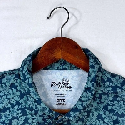Polo de golf Reyn Spooner, estampado floral, top de rendimiento Brrr, grande para hombre Foto 1 de 4