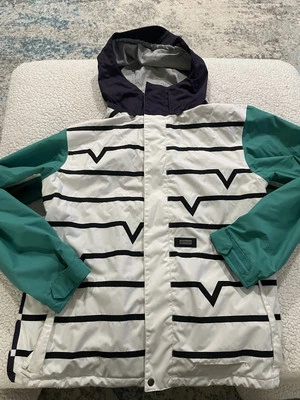 Volcom Vintage Funky Striped Transition Snowboard Jacket Mens Size Medium EMB - Image 1 of 4