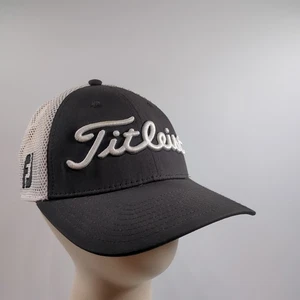 Titleist Pro V1 Footjoy FJ Snap Back Golf Hat Cap Black And White Mesh Back  - Picture 1 of 9