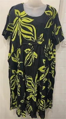 TS VIRTUELLE Cotton Gauze Favourite Dress Black/Chartreuse -20-NWOT - Image 1 of 3