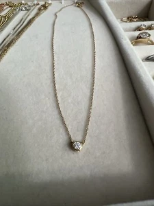 Pandora Era Lab-grown Diamond Bezel Pendant Necklace 0.15 carat tw 14k Gold - Picture 1 of 6