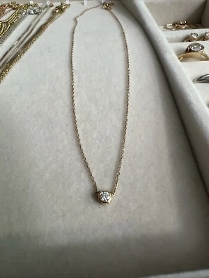 Collar Colgante Bisel Diamante Cultivado en Laboratorio Era Pandora 0.15 quilates Tw Oro 14k Foto 1 de 4