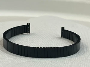 10 mm VINTAGE ROWI SUPERFIXO FLEX BLACK STAINLESS STEEL STRETCH WATCH BAND NEW - Picture 1 of 9