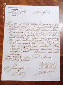 DOCUMENTO VITERBO TRIBUNALE CIVILE E CRIMINALE FELICE CECCARELLI GOV. ORTE 1869 - Foto 1 di 2