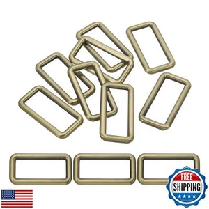 PATIKIL Flat Metal Rectangle Rings 1" / 25mm, 8 Pcs Square Loop Webbing Belt  - Picture 1 of 5