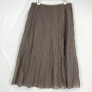 Maxi Falda Nic & Zoe Para Mujer Talla 10 Línea A Taupe Plisada Transparente Tencel Poliéster - Imagen 1 de 9