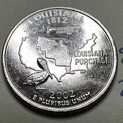 2002 D Louisiana State Quarter Uncirculated 25C 8983N - Image 1 of 3
