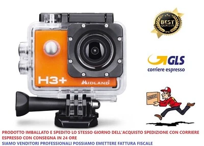 ACTION CAM MIDLAND H3+ FULL HD IMPERMEABILE WI FI TELECAMERA SUBAQUEA SPORT MOTO - Immagine 1 di 4