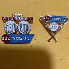 VINTAGE 1989 MLB A’s  GIANTS WORLD SERIES PRESS PIN /100 Limited, Edition Lot2