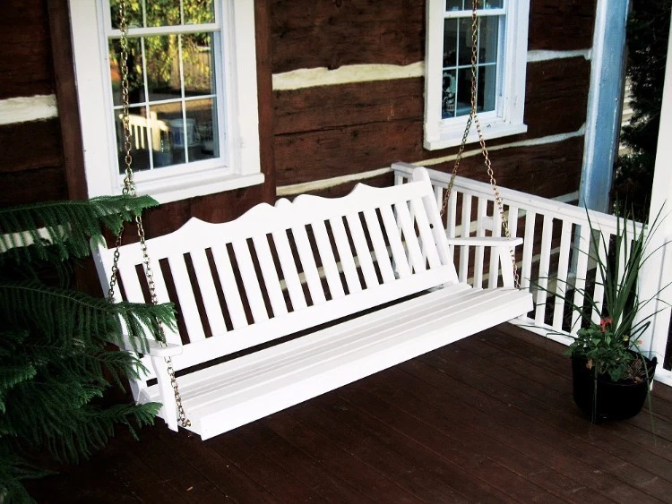 A&L Furniture Amish-Made Pine Royal English Porch Swings - 4 Sizes & 18 Colors - Image 1 of 4