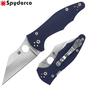 Spyderco Yojimbo 2 CPM-SPY27 Satin Blade Cobalt Blue G-10 Handles C85GPCBL2 - Picture 1 of 3