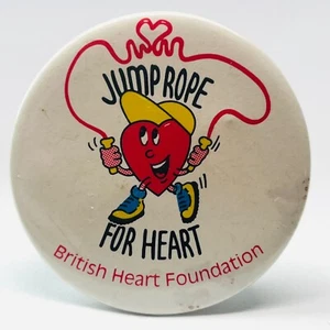 British Heart Foundation (BHF) Jump Rope Badge Pin Skipping Fundraiser Campaign - Picture 1 of 2