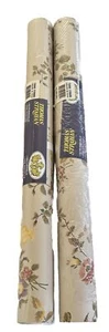 2 Unopened Rolls Thomas Strahan Wallpaper Floral Tan Background - 999-5901/ A-1 - Picture 1 of 9