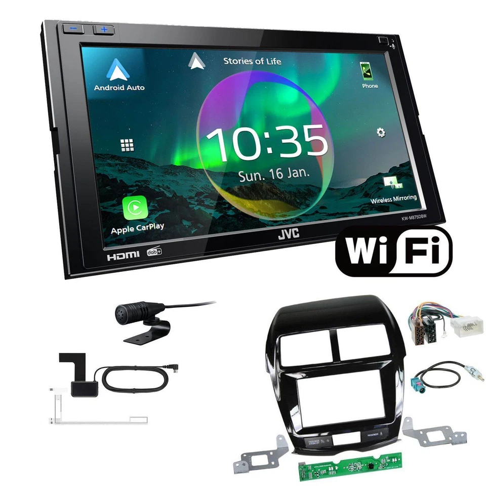 JVC Autoradio WiFi Apple CarPlay Android für Citroen C4 Aircross Typ B piano - Bild 1 von 4