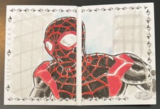 2019 Upper Deck Marvel Premier Sketch Cards Dual Panel 1/1 Marlo Agunos Auto