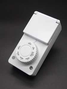 Unitec Zeitschaltuhr Tageszeitschaltuhr analog Steckdose IP44 / Aussen - weiss - Bild 1 von 8