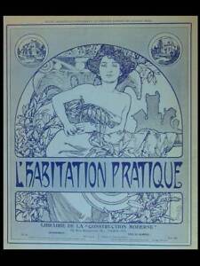 MUCHA, L'HABITATION PRATIQUE - 1908 - PORTFOLIO, ORIGINAL LITHOGRAPH