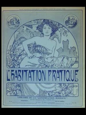 MUCHA, L'HABITATION PRATIQUE - 1908 - PORTAFOLIO, LITOGRAFÍA ORIGINAL Foto 1 de 2