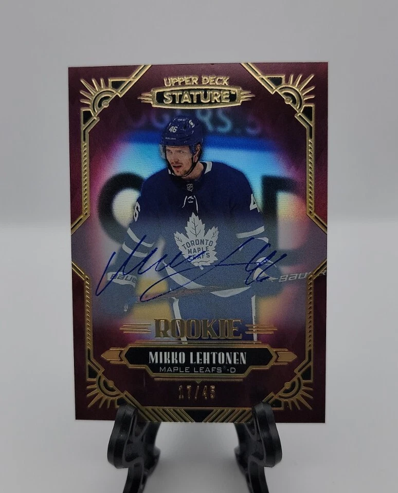 2020-21 Upper Deck Stature Mikko Lehtonen Rookie Red auto #/45 Leafs!!!🔥🔥🔥 - Image 1 of 3