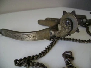 French Actress Estate- Vintage STERLING SILVER GAUCHO RIDING SPURS Argentina - Picture 1 of 1