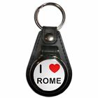 I Love Rome - Plastic Medallion Key Ring Colour Choice New