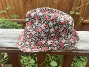 Girls Rose Floral Fedora Hat - Picture 1 of 6