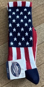 Original AMERICAN Lifestyle US FLAG Stars & Striped Printed Crew Sock Size 10-12 - Picture 1 of 4