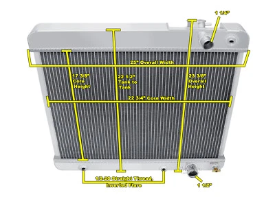 AR Champion 3 Row All Aluminum Radiator for 1963 - 1965 GMC 2500 Series LS Swap - Image 1 of 4